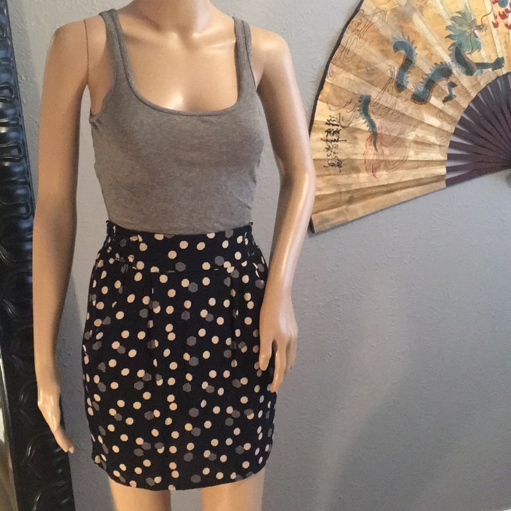 Final Touch High Rise Navy Patterned Skirt Size M